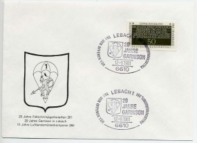 1981, 12.Sep., Bf.m. EF. 6610 LEBACH 1 - 20 JAHRE GARNISON TAG DER OFFENEN TÜR FALLSCHIRM...