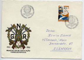 1962, 20.Feb., FDC m. EF. LISBOA - CINQUENTENARIO DA GUARDA NACIONAL REPUBLICANA GNR(So....
